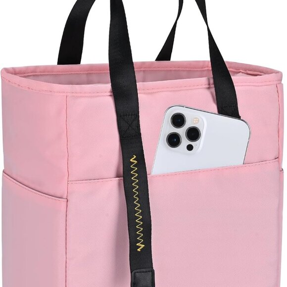 Pink Insulated Lunch Bags for Women Large lunch box, 10.5L x 6W x 11H Inches, Le - Picture 1 of 8